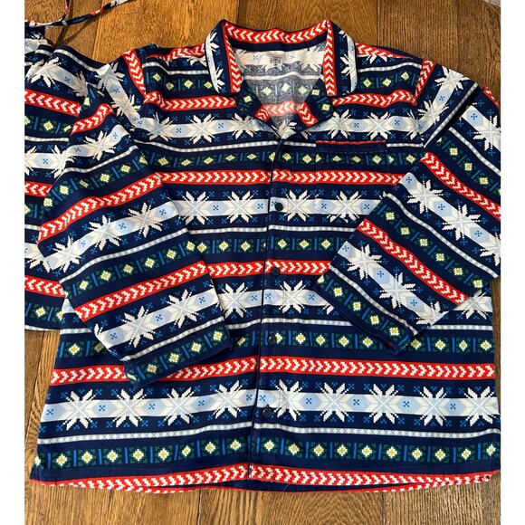 New! Hanna Andersson Flannel Pajama Set Nordic Fair Isle Sz L/XL Adult Unisex - Picture 2 of 9
